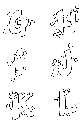 Desenhos de letras com carinhas para pintar